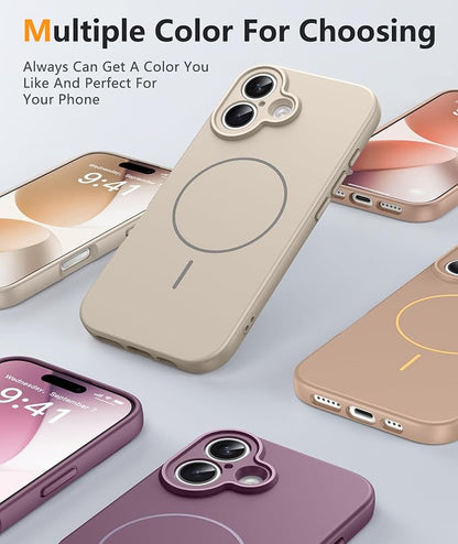 FNTCASE for iPhone 17 Case: [Compatible with Magsafe] Integrated Silicone Phone Cases with [Full Camera Protection] [Screen Protector] Military Grade Shockproof Protective Cover