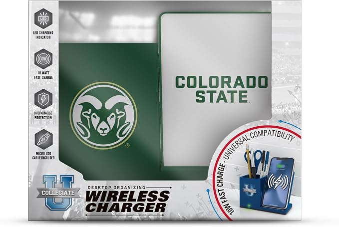 SOAR NCAA Unisex Wireless Charging Stand with Desktop Organizer