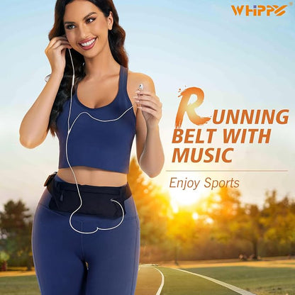 WHIPPY Slim Running Belt Fanny Pack for Women Men Elastic Runners Belt Waist Pouch Chest Bag Phone Holder Waist Pack for Running Hiking