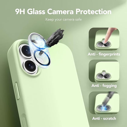 GONEZ Magnetic for iPhone 17 Case, Compatible with MagSafe, [Screen Protector + Camera Lens Protector], Liquid Silicone Anti-Scratch Shockproof Protective Phone Case 6.3 inch, Green