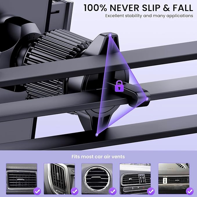 Universal Car Vent Phone Mount: 360° Swivel Holder for Smartphones, Secure Hands-Free Cradle for Easy Navigation & Calls