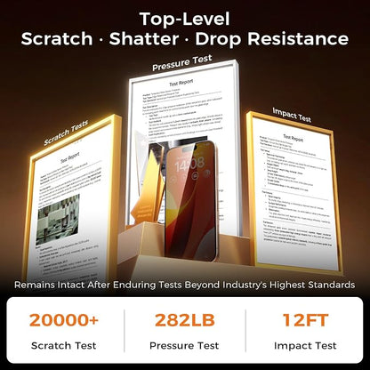 NeverBreak 9H+ Hardness for iPhone 16 Pro Privacy Screen Protector 12FT Military Grade Protection (Scratch, Shatter, Drop Resistance) Tempered Glass Full Coverage 6.3", 2 Pack with De-Bubble Card