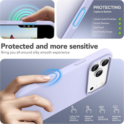 GONEZ Magnetic for iPhone 17 Pro Max Case, Compatible with MagSafe, [Screen Protector + Camera Lens Protector], Liquid Silicone Anti-Scratch Shockproof Protective Phone Case 6.9 inch, Lilac