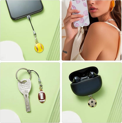 7-10Pcs Dust Plug Charm Type C with Alloy Pendants Cute Cell Phone Charms for Most Type C Phone,Readers Device
