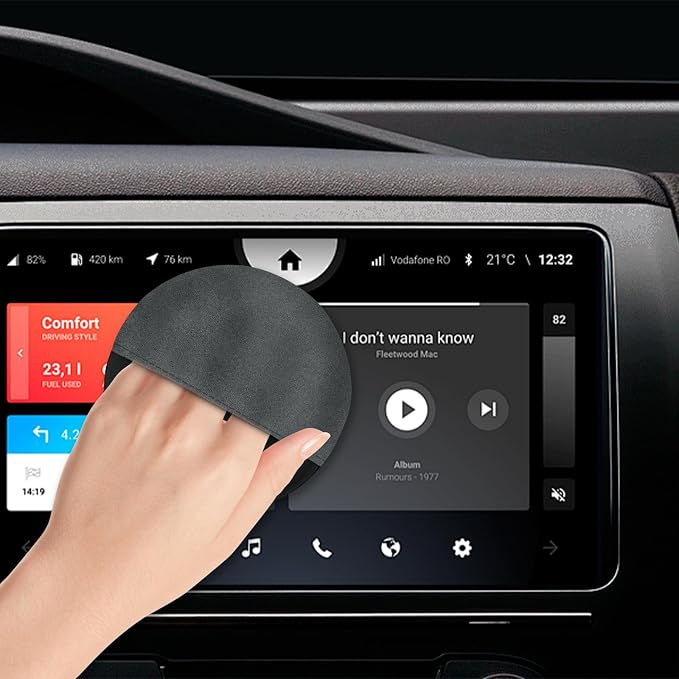 4.36"×4.36" Round Car Screen Cleaner,Double Sided Microfiber Screen Cleaning Pad for Car Display,Dashboard LCD Display,Universal Cell Phones,Touch Screen Cleaner for Car Accessories (Round)