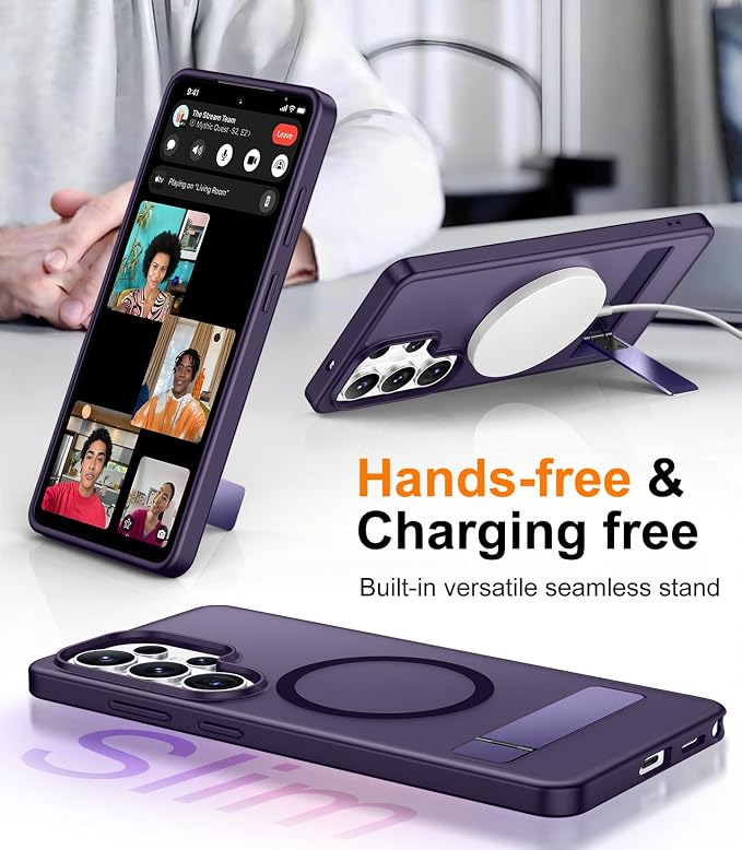 Magnetic for Samsung Galaxy S26 Ultra Case, [Innovate Stand][Military Grade Drop Protection][Non Slip][Translucent Matte] Shockproof Phone Case for Galaxy S26 Ultra 2026 -Purple