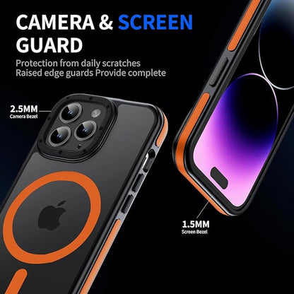 Strong Magnetic case for iPhone 14 pro max [10Ft Military-Grade Protection] Compatible with MagSafe Shockproof Slim Thin Cover 6.7 inch, Bumper Case Orange
