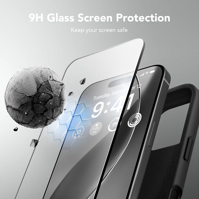 GONEZ Magnetic for iPhone 16 Pro Case, Compatible with MagSafe, [Screen Protector + Camera Lens Protector], Silicone Shockproof Anti-Scratch Protective Phone Case 6.3 inch, Black
