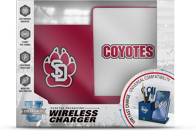 SOAR NCAA Unisex Wireless Charging Stand with Desktop Organizer