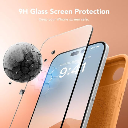 Magnetic for iPhone Air Case, Compatible with MagSafe, [Full Camera Protection][Screen Protector] Silicone Shockproof Protective Phone Case for iPhone 17 Air 6.5", Cantaloupe