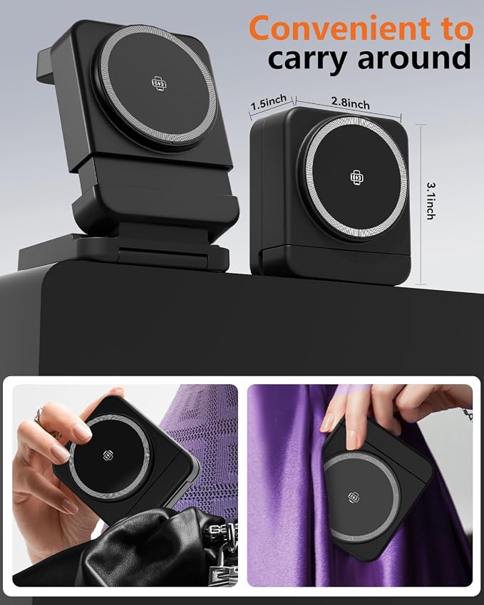 3 in 1 Foldable Wireless Charger, 15W Qi2 Magnetic Charger Stand for iPhone & Samsung, Apple Watch & Galaxy Watch, AirPods & Galaxy Buds, Travel-Friendly, 25W PD Adapter Included