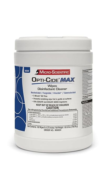 Micro-Scientific - M60034 Wipes Disinfectant Cleaner 160 Wipes Professional Disposables Surface Disinfectant Cleaning Wipes Opti Cide Max