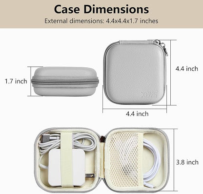Charger Case for Macbook, Portable Tech Electronic Organizer Bag, Small Travel Storage Pouch for Laptop Accessories, MacBook Power Adapter, Charging Cords, USB Drives, Power Bank (Grey, M)