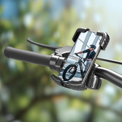 Hiboy Bike Phone Holder, 360° Rotation Adjustable Motorcycle Phone Mount,Bicycle Scooter Handlebar Phone Clip for 5.1" - 6.8" Smartphones