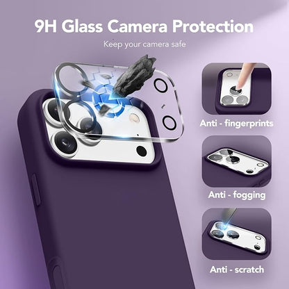 GONEZ Magnetic for iPhone 17 Pro Max Case, Compatible with MagSafe, [Screen Protector + Camera Lens Protector], Liquid Silicone Anti-Scratch Shockproof Protective Phone Case 6.9 inch, Deep Purple