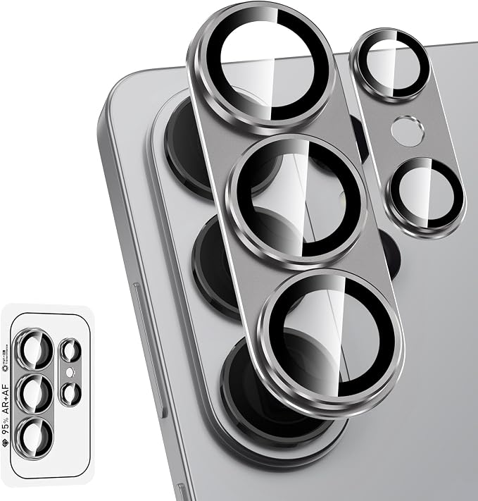 for Samsung Galaxy S26 Ultra Camera Lens Protector, Electroplated Matte Back with 9H Tempered Glass Lens Protector, [Strong Adsorption] [Case-Friendly] Metal Ring HD Clear Lens Cover, Gray