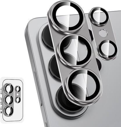for Samsung Galaxy S26 Ultra Camera Lens Protector, Electroplated Matte Back with 9H Tempered Glass Lens Protector, [Strong Adsorption] [Case-Friendly] Metal Ring HD Clear Lens Cover, Gray