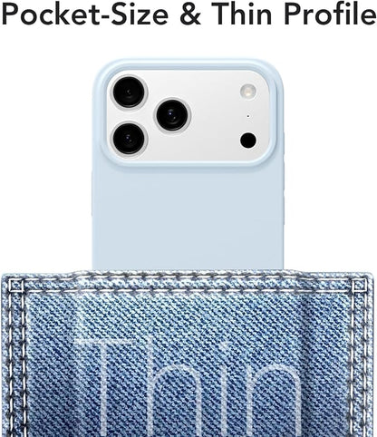 for iPhone 17 Pro Case Silicone Compatible with Magsafe Case, Ultra Slim Thin Magnetic Phone Cases Mag Safe, Cute Soft Rubber Gel TPU Matte Plain Wireless Charging Cover for Women, Light Blue