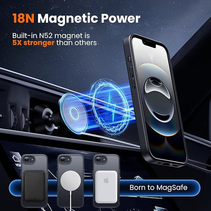 3 in 1 for iPhone 16E Case/iPhone 17E Case, Screen Protector*2,Matte Skin Feeling Back Cover Military-Grade Protection for iPhone 16e & 17e Case 6.1 inch Matte Black