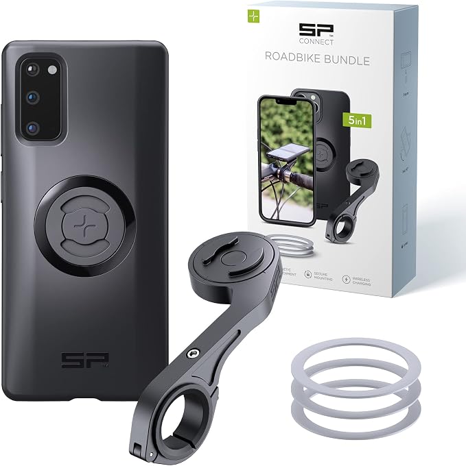 SP CONNECT Road Bike Bundle | SPC+ | Compatible with Samsung S20 | Bike Phone Mount | Bicycle Accessories and Bike Phone Holder | Cell Phone Holder Black