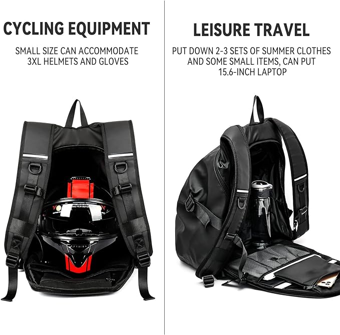 Motorcycle Backpack, Motorcycle Backpacks for Men and women, Waterproof Motorcycle Backpack, Helmet Bag Bookbag for riding, Outing