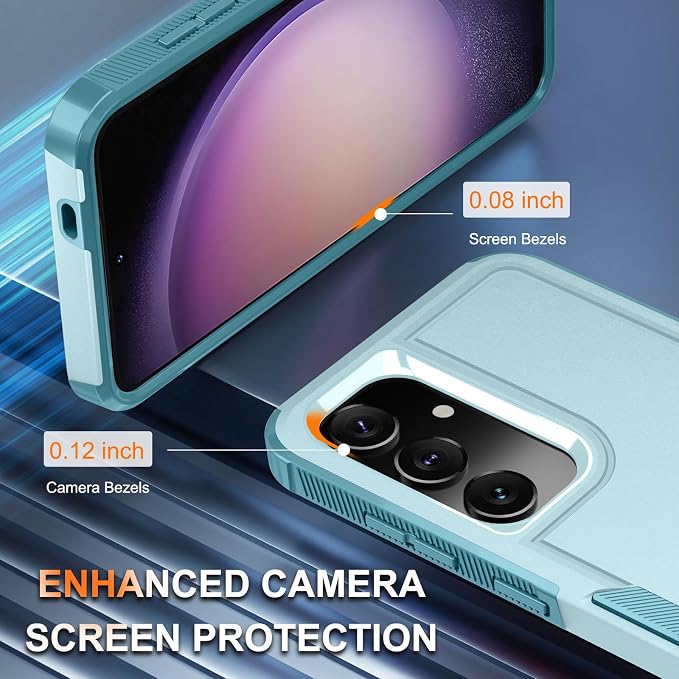 RMOCR Case for Samsung Galaxy S25 Plus, Full Body Heavy Duty Rugged Shockproof Protective Phone Cover with Lanyard Strap, Tempered Glass Screen Protector and Camera Lens Cover, Mint Green | Full Body, Heavy Duty, Rugged, Shockproof, Protective, with La...