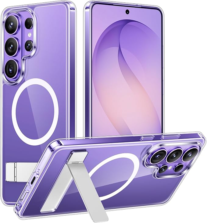 Magnetic for Samsung Galaxy S26 Ultra Case, [Innovate Stand][Military Grade Drop Protection][Non Slip][Non-Yellowing] Shockproof Phone Case for Galaxy S26 Ultra 2026 -Clear