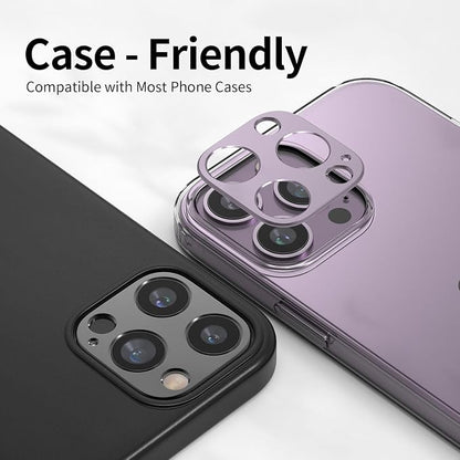 2 Packs Camera Lens Protector for iPhone 14 Pro Max/iPhone 14 Pro Matte Alloy Camera Cover Lens Shield No Lens [Unobstructed Shooting] [Case Friendly] [Premuim Metal] Silver