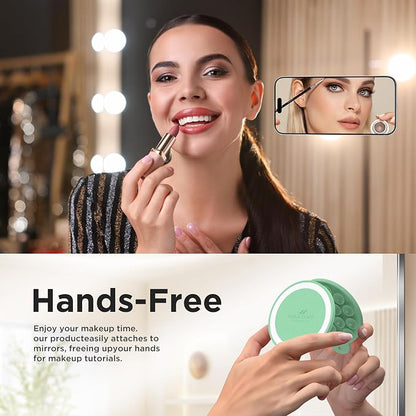 Magnetic Suction Cup Phone Mount, Compatible with MagSafe, Silicone Octo Cup Buddy Sticky Grip Holder for iPhone and Android, Removable Hands-Free Selfie/Video for TikTok, Spearmint Green
