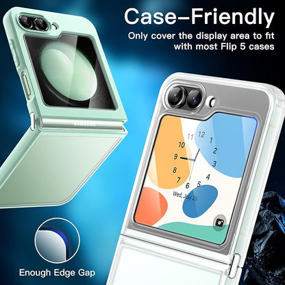 JETech Front Screen Protector for Samsung Galaxy Z Flip 5, 3-Pack | Tempered Glass, Easy Installation Tool, HD Clear, Case-Friendly