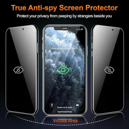 2 Pack for iPhone 11 Pro Max/Xs Max Privacy Tempered Glass Screen Protector 6.5 Inch, 9H Hardness, Auto Dust Removal, Scratch Resistant with Updated Easy Installation Tool