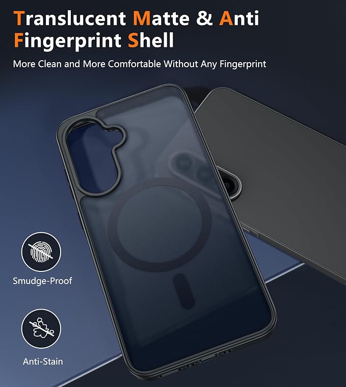 FNTCASE for Samsung Galaxy A36-5G Case: for Galaxy A56 5G Case Magnetic Translucent Matte Shockproof Slim Phone Cover - Military Grade Drop Proof Hard Back Anti-Fingerprint Protective Case - 6.7 inch | Magnetic, Translucent, Matte, Shockproof, Slim, Mi...
