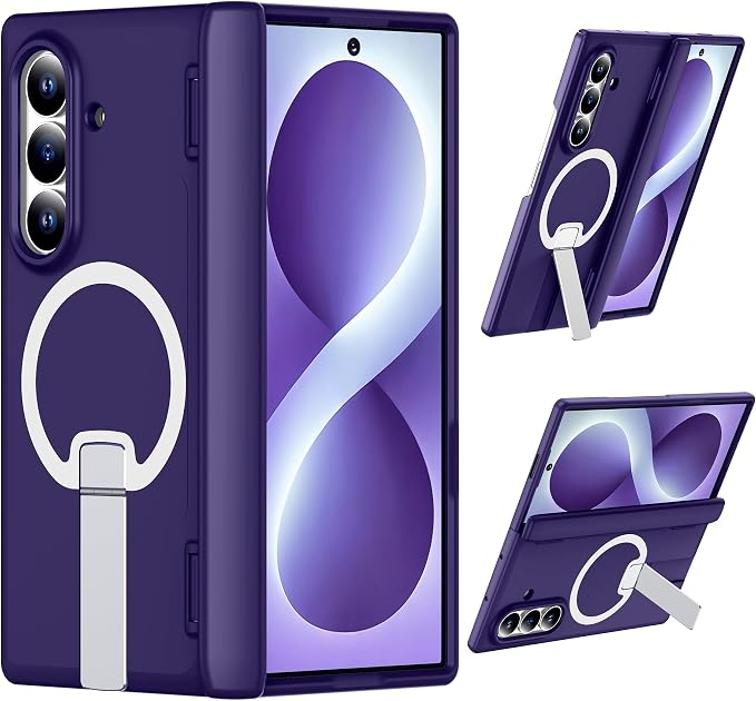 For Samsung Galaxy Z Fold 8 Ultra Case with Kickstand & Screen Protector | MagSafe-Compatible,Military Grade Drop Tested Non-Slip Slim Shockproof Case for Samsung Z Fold 8 Ultra-Roland Purple