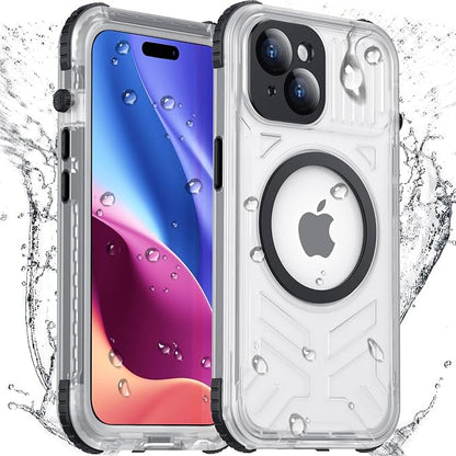 Temdan Magnetic for iPhone 15 Case Waterproof,[Built-in Screen & Camera Protector][Full Body Shockproof][IP68 Underwater][Dustproof] Shockproof Phone Case for iPhone 15 6.1"-Black