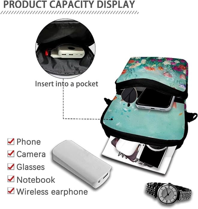 Men's Crossbody Bag, Small Cell Phone Wallet, Women's Shoulder Handbag, Travel Gym Bag