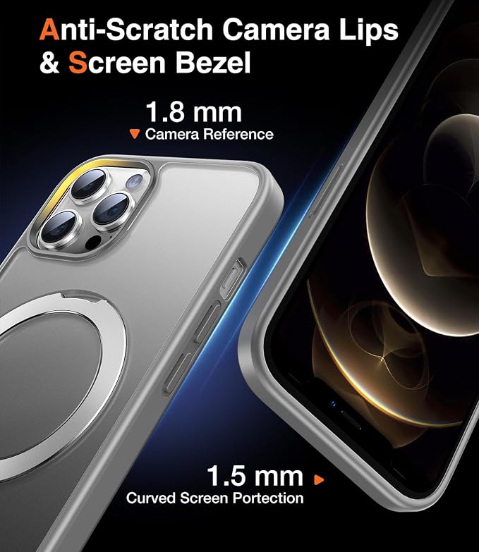 Chicfun 3-in-1 [Magnetic+Kickstand+Ring Holder] for iPhone 12 Pro Max Case Stand Ring Holder Compatible with MagSafe, Military Shockproof Protective Matte iPhone 12 Pro Max Phone Case Kickstand Cover