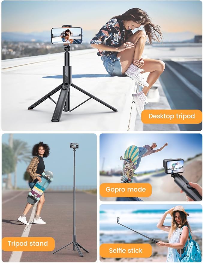 71" Phone Tripod, NT79 Extendable Selfie Stick with 1/4" Camera Mount for Cell Phone＆Camera, Phone Tripod Stand Holder with Remote Compatible with iPhone Android, Camera