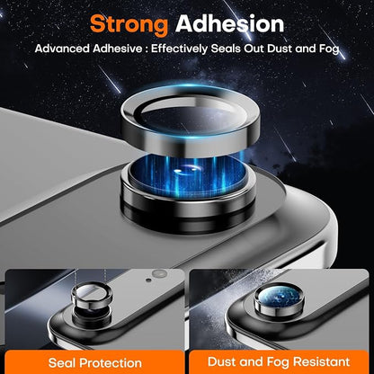 Camera Lens Protector for iPhone Air,Tempered Glass Metal Individual Camera Cover Screen[Anti-drop] Case Friendly- Space Black