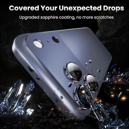 YWXTW Designed for iPhone 17 Pro Camera Lens Protector, [1:1 Perfect Fit] Full Coverage Matte Metal Tempered Glass Camera Screen Cover Accessories, Case Friendly (Deep Blue, iPhone 17 Pro)
