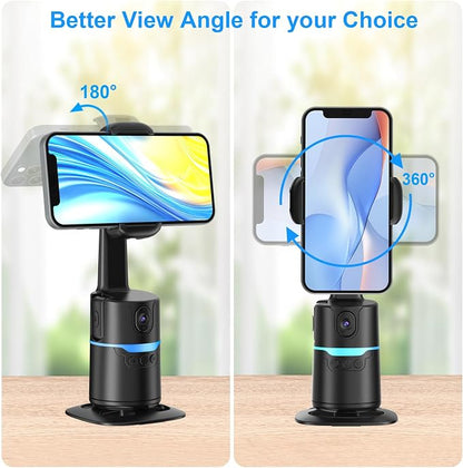 Auto Face Tracking Selfie Stick Tripod for iPhone, 360° Auto Rotating Face Tracking Tripod, Gesture Control, No APP Required, Gimbal stabilizer for Smartphone, for Live Streaming Video, Recording