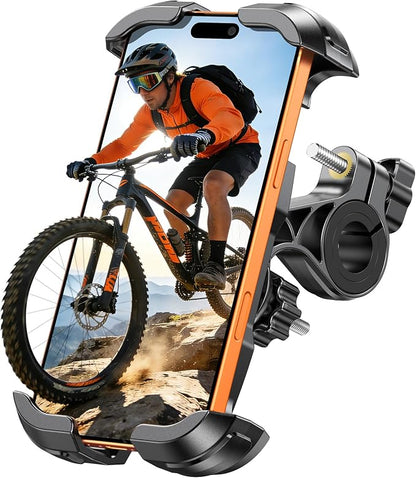 Zewdov Motorcycle Phone Mount [Secure Grip][Anti-Drop], Upgrade Bike Phone Holder [1s Stable Lock], 360° Rotatable Phone Holder for Mountain Bike/ATV, Fits for iPhone/Samsung 4.7-6.9", Screw Mount