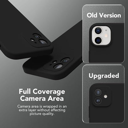 Magnetic for iPhone 12 Case, Compatible with MagSafe, [Full Camera Protection][Screen Protector] Silicone Shockproof Protective Phone Case for iPhone 12 6.1", Black