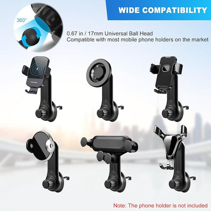 Car Vent Clip for Car Mount [Never Blocking] Universal Car Phone Holder Mount Vent Clip Replacement, 17mm Ball Joint Air Vent Clip for Car Fits Most Car Phone Holder and Wireless Car Charger
