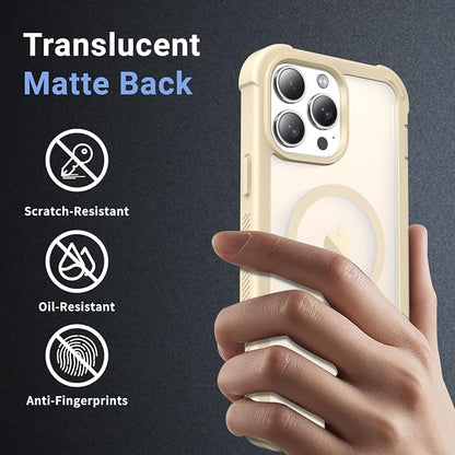 jaroco Magnetic for iPhone 13 Pro Max Case, [Compatible with MagSafe][Military Grade Drop Protection][Heavy Duty Protection][Non-Slip][Shockproof] 2-Layer Durable Bumper Phone Case 6.7''-Antique White