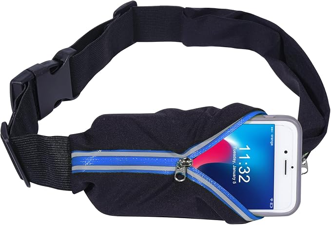 Running Belt Fanny Packs for women and men,Belt Bag for Hiking Cycling Workout,Reflective Fanny Packs for Men Runners Belt Compatible with iPhone13,12 pro,Travelling Money Phone Holder for Running