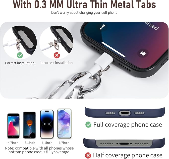 Clip and Go Strap for Phone with Wallet Crossbody Phone Lanyard and Detachable Checkered Bag with ID Window and RFID Pouch for Daily Travel.