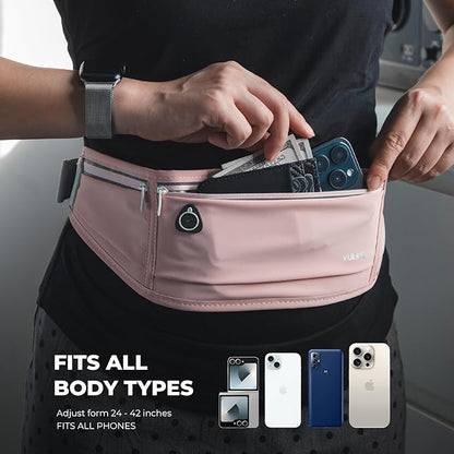 VULKIT Slim Running Belt for Women & Men, Cell Phone Holder for Running, Workout Fanny Pack, Running Bag, Money Belt, Runners Essentials Gear Accessories, Fits All Phones, Running Pouch for Men