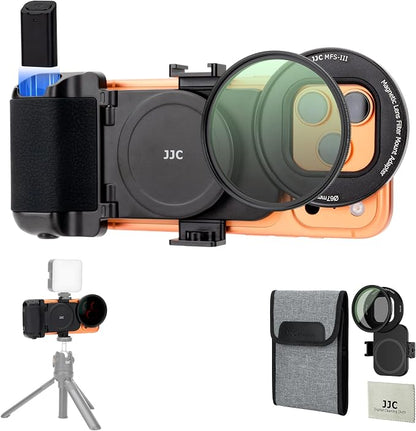 67mm CPL Filter Mount Kit with Magnetic Phone Camera Grip & Storage Pouch for iPhone 17 Air 16 15 14 Pro Max Accessories,Circular Polarizer Polarizing Lens Filter Adapter Set w Cold Shoe & 1/4'' Hole