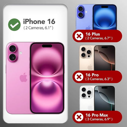 GONEZ Magnetic for iPhone 16 Case, Compatible with MagSafe, [Screen Protector + Camera Lens Protector], Liquid Silicone Shockproof Protective Phone Case for iPhone 16 6.1", Black