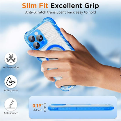 WIFORT for iPhone 15 Pro Max Waterproof Case, [IP68 Underwater Dustproof][Built-in Screen][15FT Military Shockproof], 360 Full Body Sealed Protection Cover Magnetic Frosted Phone Case, 6.7" Blue